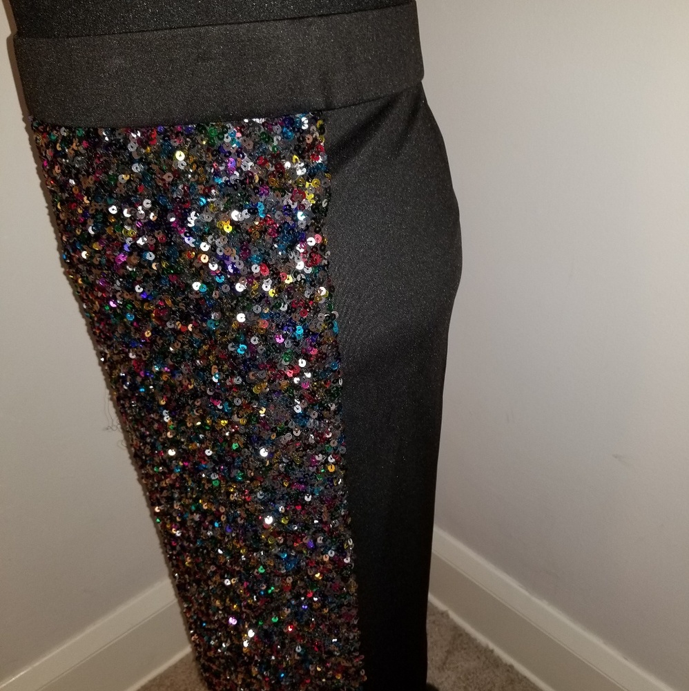 Multi-Color Sequin Pencil Skirt